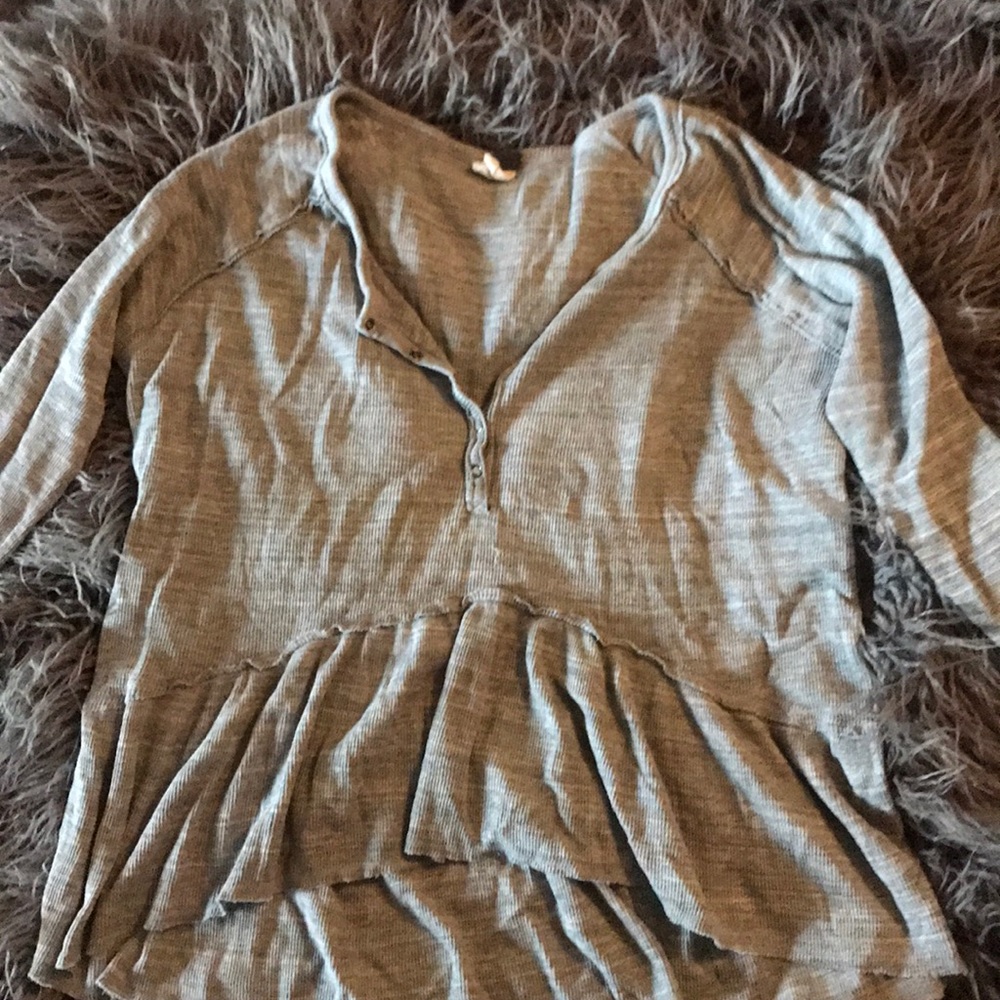 Grey peplum we the free top